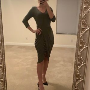 Hunter green faux wrap dress size Miss M